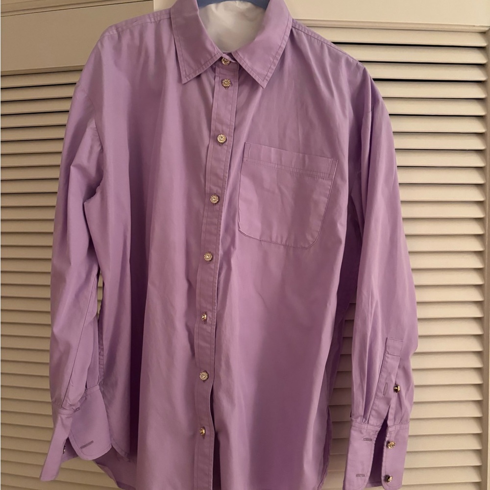 Purple Button Down Shirt with Classic Collar